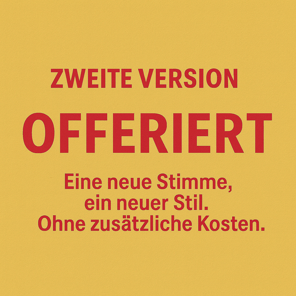 2. Version angeboten – Neue Stimme oder neuer Stil ohne zusätzliche Kosten