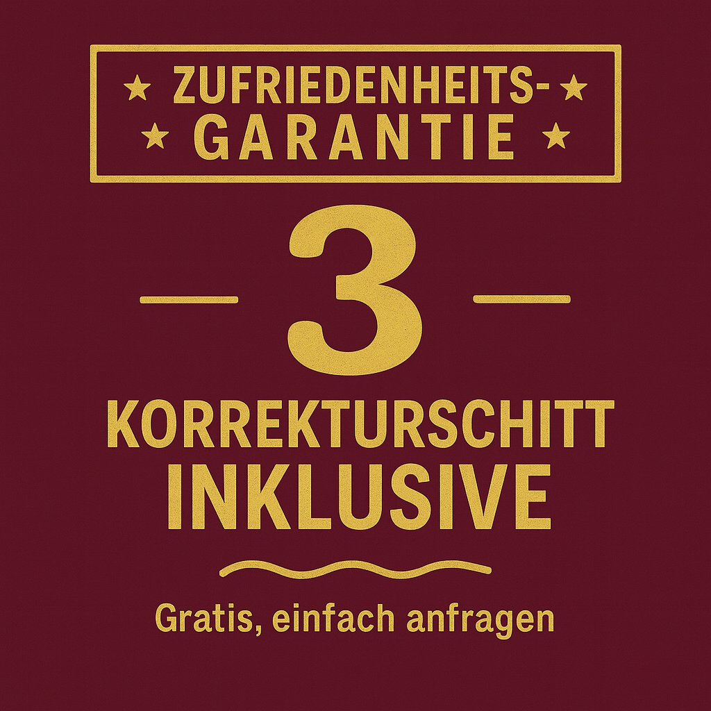 3 Korrekturen inklusive – Kostenlose Änderungen, wenn Sie sie brauchen!