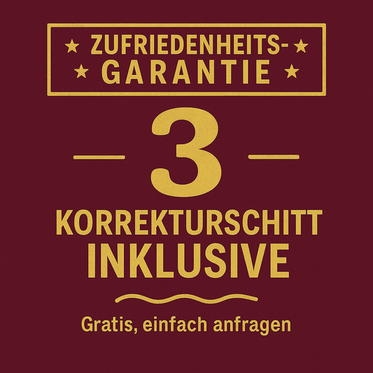 3 Korrekturen inklusive – Kostenlose Änderungen, wenn Sie sie brauchen!